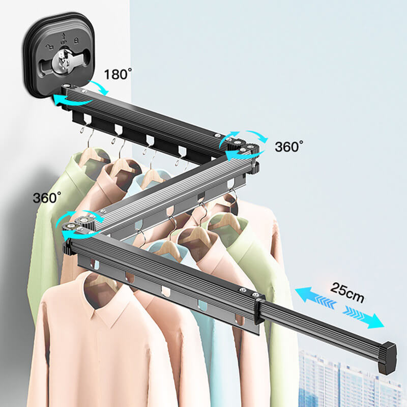 🎁Hot Sale 50% OFF❄️Wall-Mounted Folding Clothes Drying Rack/Shower Curtain Holder🏡