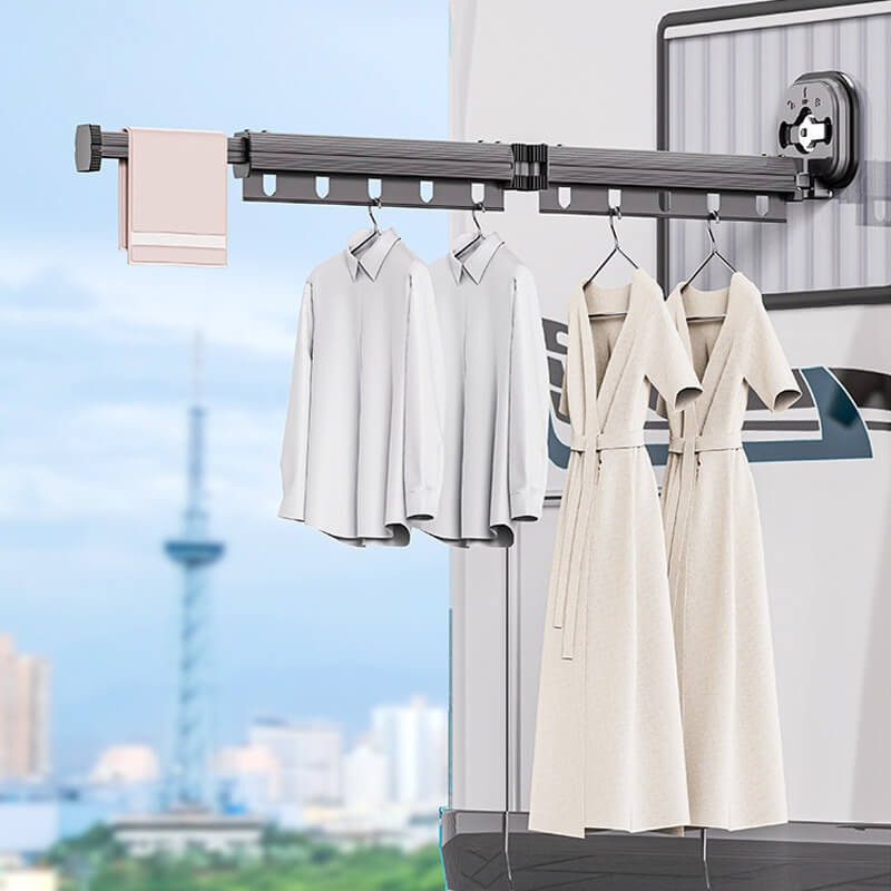 🎁Hot Sale 50% OFF❄️Wall-Mounted Folding Clothes Drying Rack/Shower Curtain Holder🏡