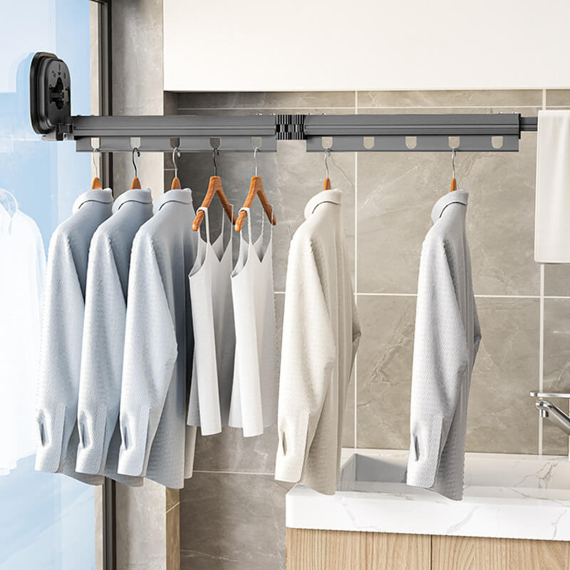 🎁Hot Sale 50% OFF❄️Wall-Mounted Folding Clothes Drying Rack/Shower Curtain Holder🏡