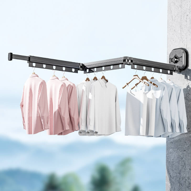🎁Hot Sale 50% OFF❄️Wall-Mounted Folding Clothes Drying Rack/Shower Curtain Holder🏡