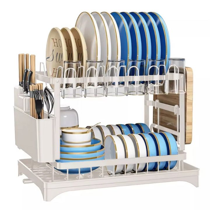 🔥🍽️ 50% OFF Premium 2-Tier Dish Rack – Maximize Drying Space, Sleek Stainless Steel, Stylish Kitchen Upgrade ✨🏠