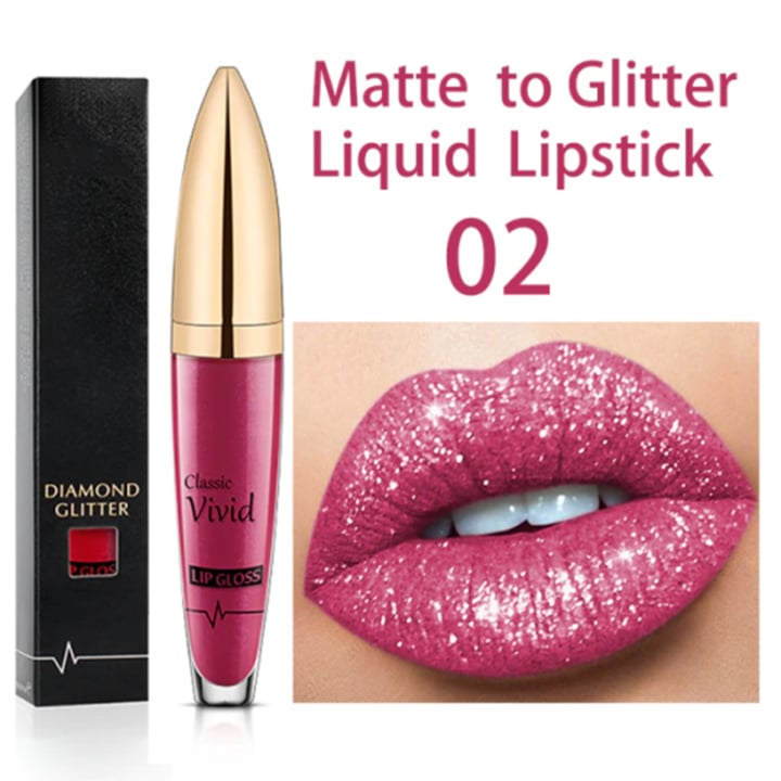Flash Sale:Buy 1 Get 1 Free!⚡Diamond Lip Gloss Matte To Glitter Liquid Lipstick Waterproof