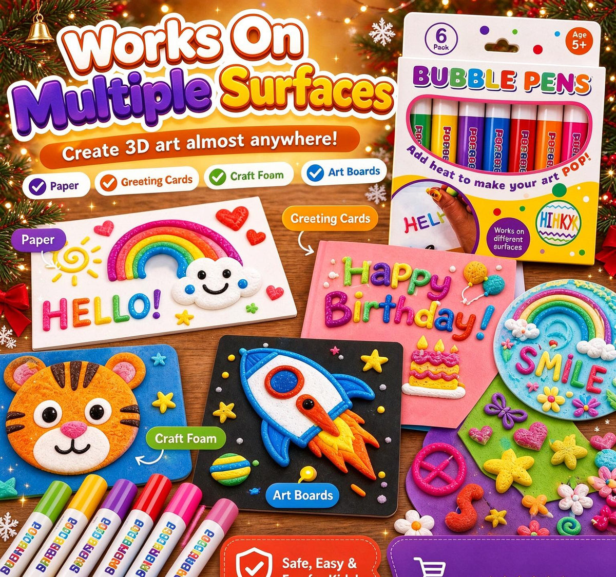 ❄️🎁Christmas Promotion✨ BUY 1 GET 1 FREE ! 🔮Magic Pen – Draw 3D with one stroke!🎄 DIY Bubble Popcorn Drawing Pens 🔥