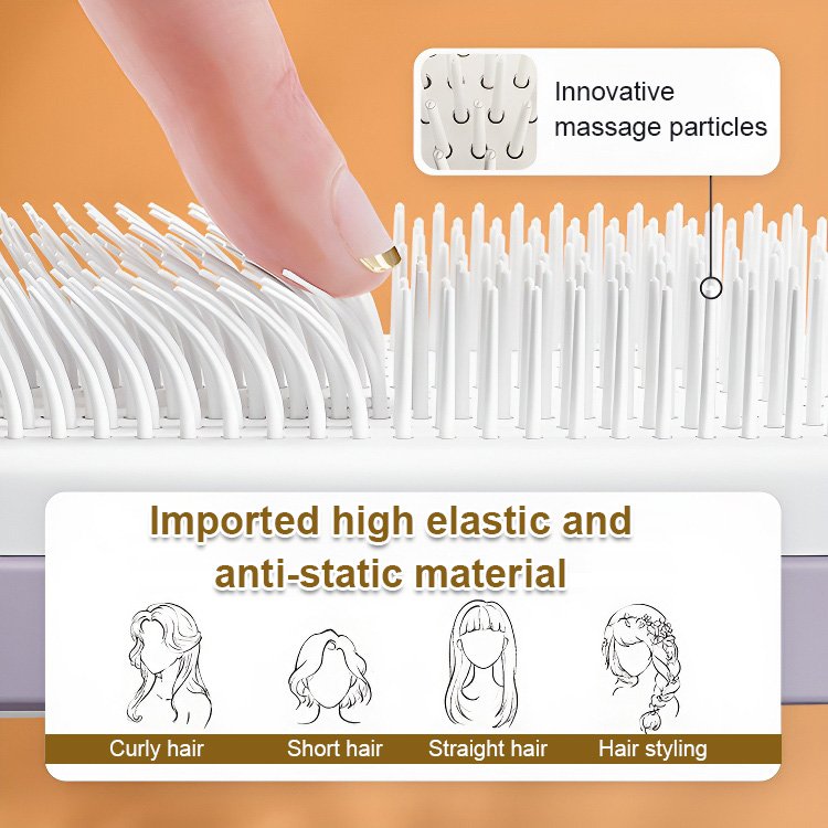 Automatic Self-Cleaning Rotating & Liftable Hair Comb for Smooth Detangling and Styling