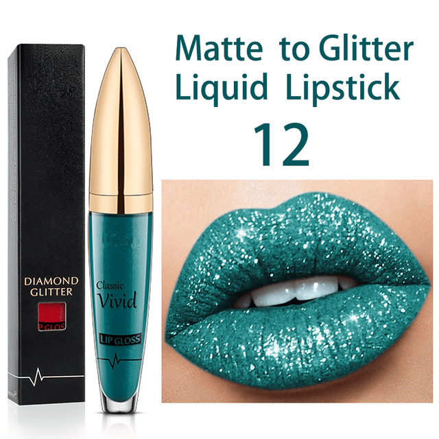 Flash Sale:Buy 1 Get 1 Free!⚡Diamond Lip Gloss Matte To Glitter Liquid Lipstick Waterproof
