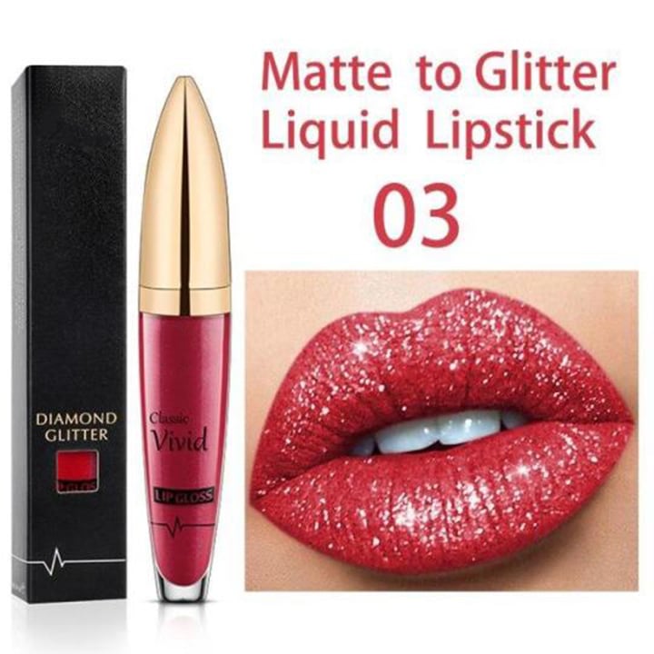 Flash Sale:Buy 1 Get 1 Free!⚡Diamond Lip Gloss Matte To Glitter Liquid Lipstick Waterproof