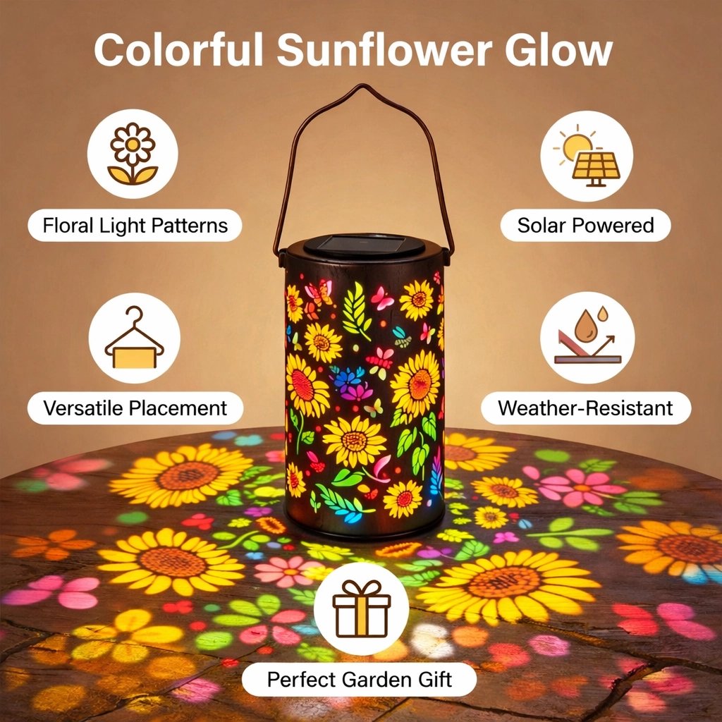 🥳2026 HOT SALE🥳💞50K+ SOLD!🌼💛 50% OFF! Solar-Powered Sunflower Lantern – Warm glow, floral cutouts. IP55 waterproof, works rain or shine. Adds charm to any outdoor space. A lovely gift idea. 🎁🏵️