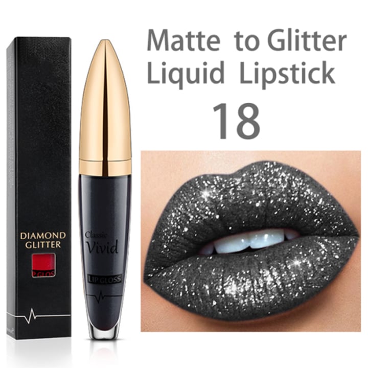 Flash Sale:Buy 1 Get 1 Free!⚡Diamond Lip Gloss Matte To Glitter Liquid Lipstick Waterproof