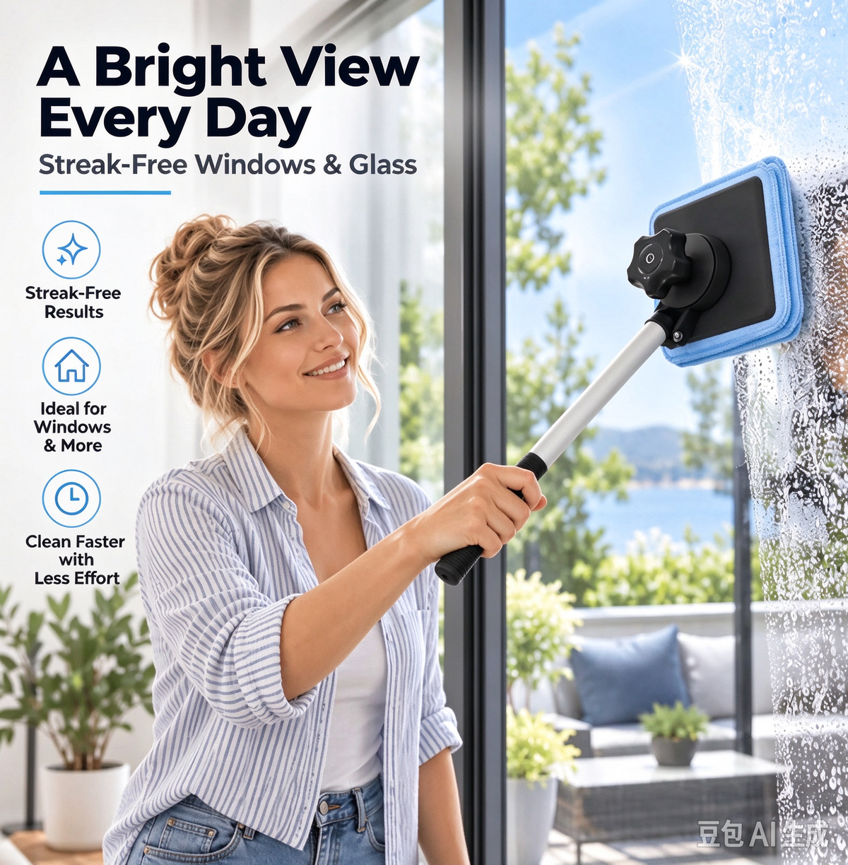 Dual Magnetic Car Window Cleaner | Streak-Free Cleaning Kit for Car Glass
