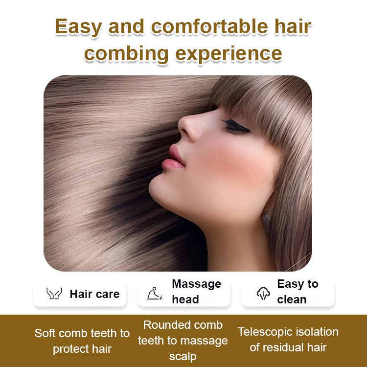 Automatic Self-Cleaning Rotating & Liftable Hair Comb for Smooth Detangling and Styling