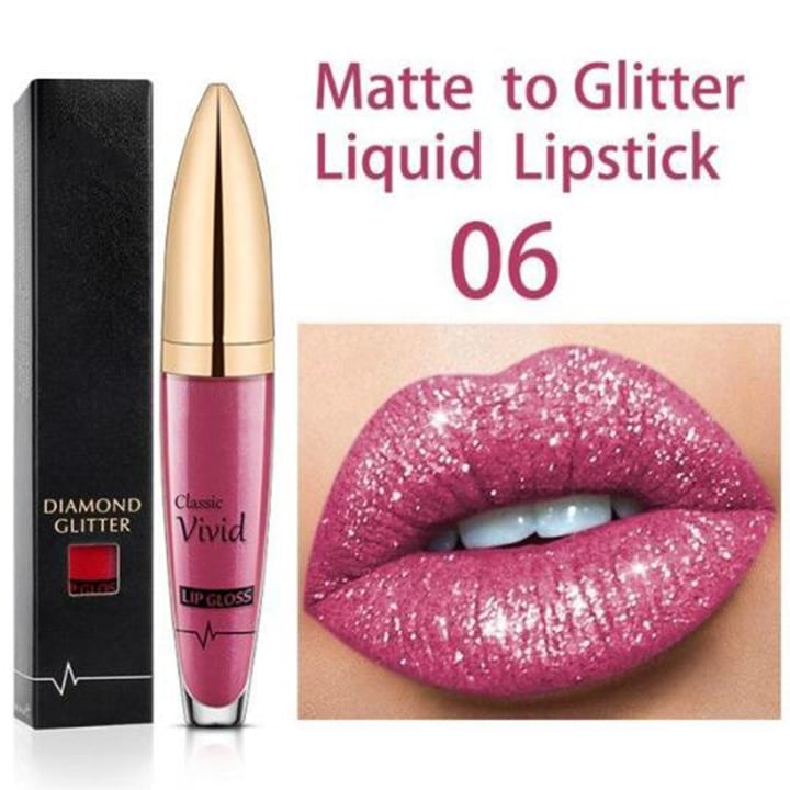 Flash Sale:Buy 1 Get 1 Free!⚡Diamond Lip Gloss Matte To Glitter Liquid Lipstick Waterproof
