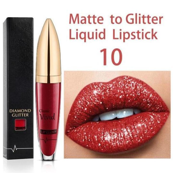 Flash Sale:Buy 1 Get 1 Free!⚡Diamond Lip Gloss Matte To Glitter Liquid Lipstick Waterproof
