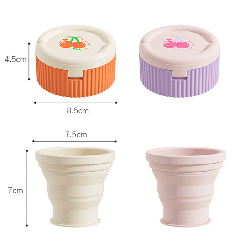 Pill Organizer with Foldable Silicone Cup