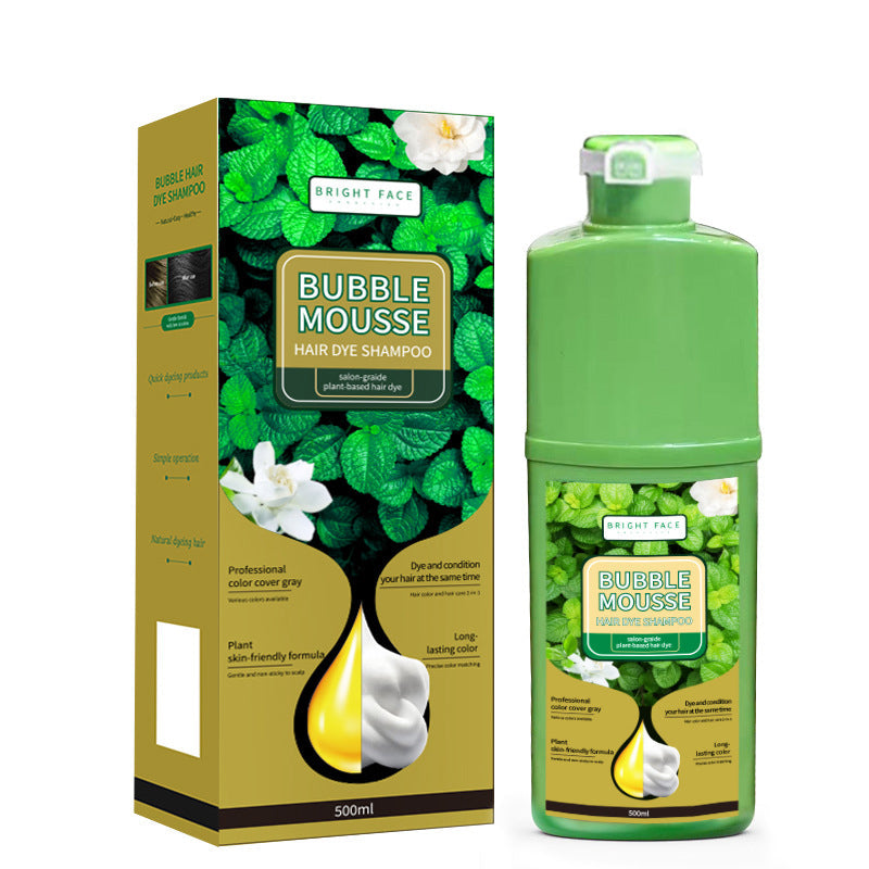 💈50% OFF NOW! Long-Lasting Plant-Based Foam Hair Dye, Bubble Mousse Hair Dye Shampoo, Easy At-Home Hair Color, Gentle Formula for Gray Hair Coverage