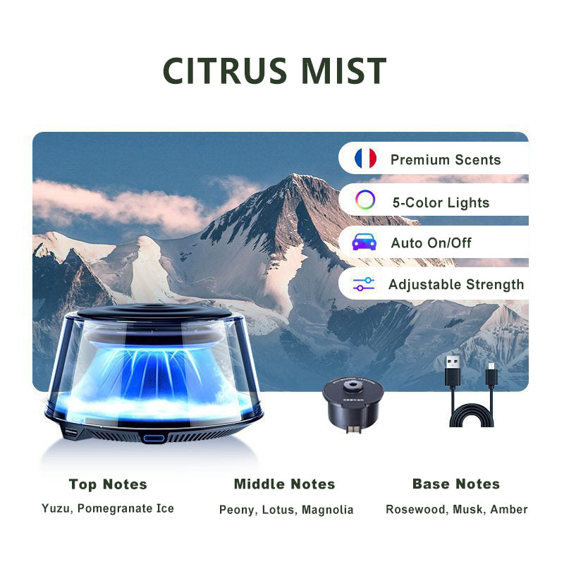 ✈️Free Shipping☁️ 2025 Cloud Mist Car Air Freshener - Auto On/Off, Includes 30-Day USB-C Battery & 1 Refill Bottle = 1 Year of Freshness