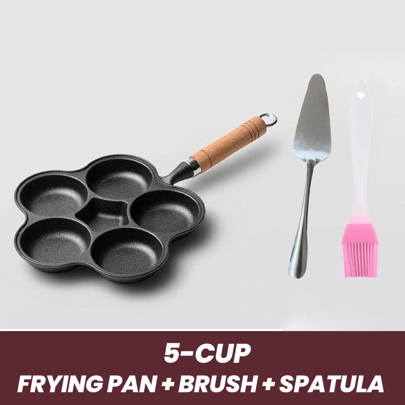 🍳 50% OFF NOW! 🔥 4-Cup Cast Iron Egg Frying Pan - Non-Stick & Even Heating, Perfect for Breakfast Sandwiches or Pancakes 🥪✨