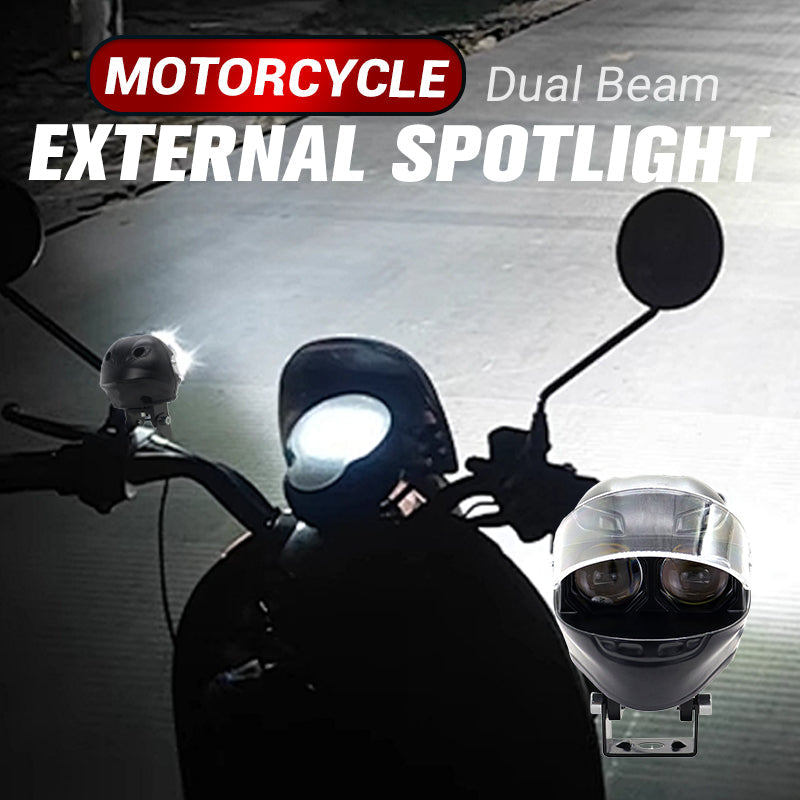 Motorcycle Dual-Beam External Spotlight / Strobe & Variable Light Mode