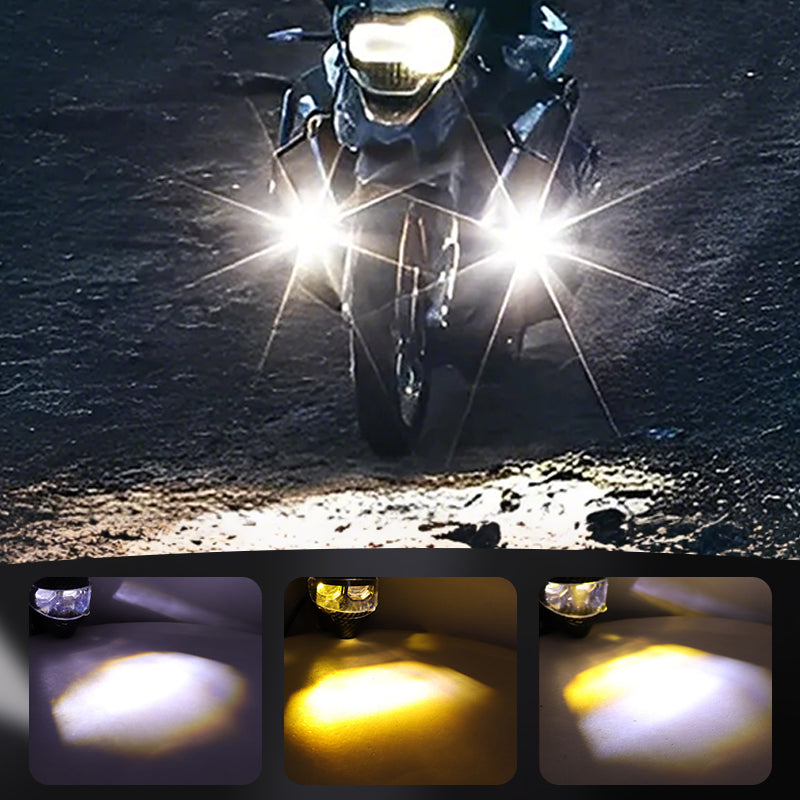 Motorcycle Dual-Beam External Spotlight / Strobe & Variable Light Mode