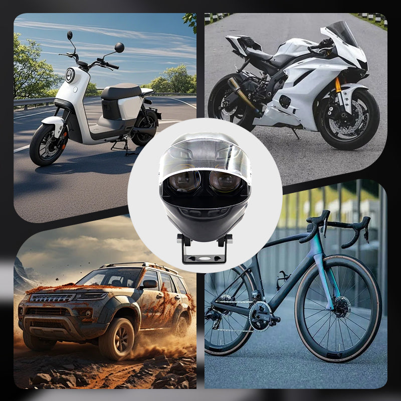 Motorcycle Dual-Beam External Spotlight / Strobe & Variable Light Mode