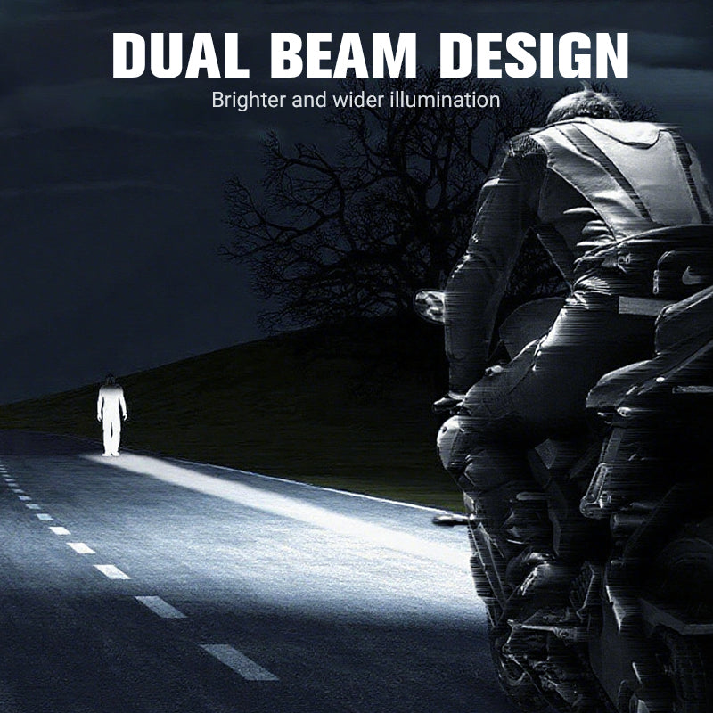 Motorcycle Dual-Beam External Spotlight / Strobe & Variable Light Mode
