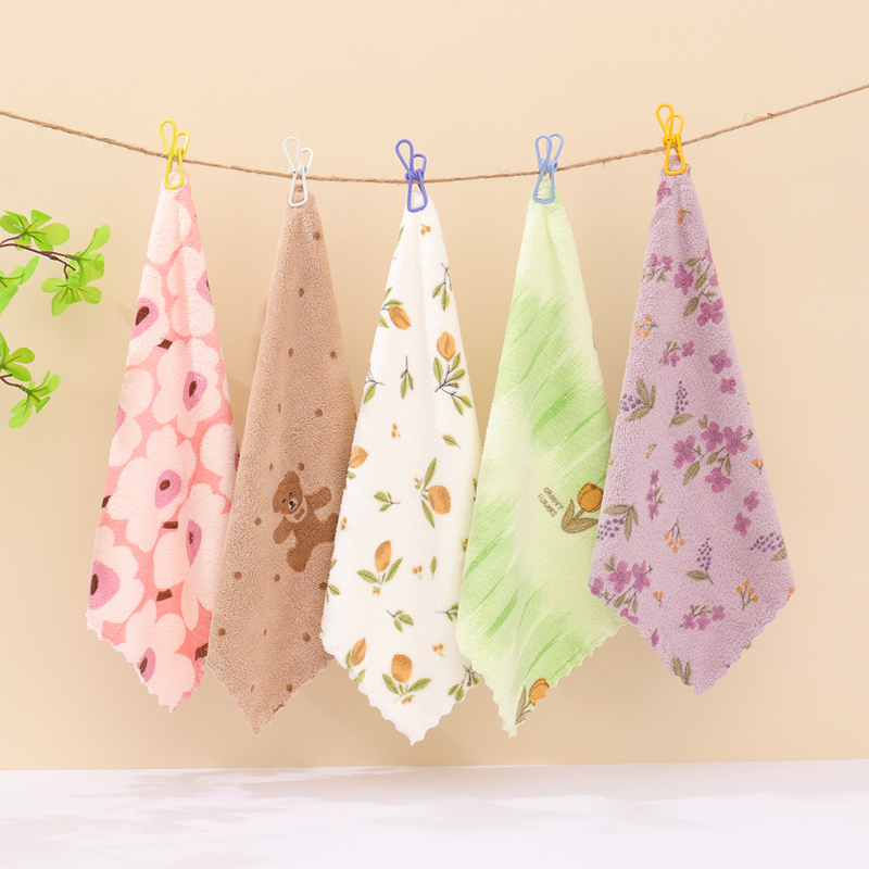 5PCS Set of Coral Fleece Absorbent Lint-Free Dishcloths for Home Use🫧