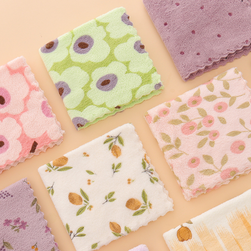 5PCS Set of Coral Fleece Absorbent Lint-Free Dishcloths for Home Use🫧