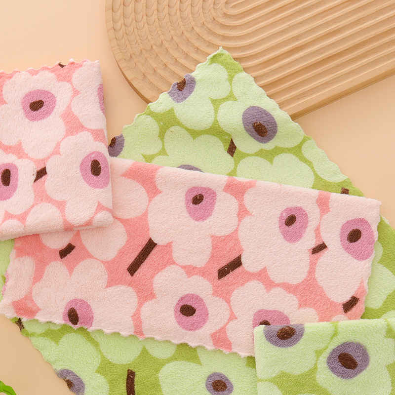 5PCS Set of Coral Fleece Absorbent Lint-Free Dishcloths for Home Use🫧