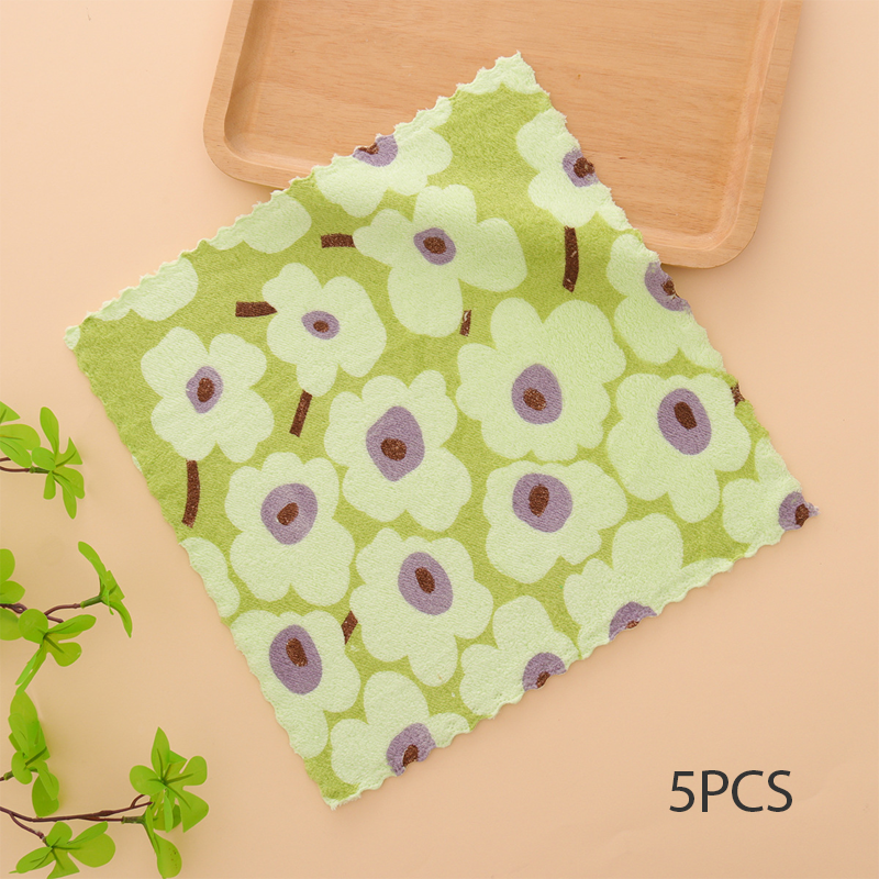 5PCS Set of Coral Fleece Absorbent Lint-Free Dishcloths for Home Use🫧