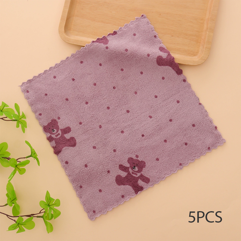 5PCS Set of Coral Fleece Absorbent Lint-Free Dishcloths for Home Use🫧