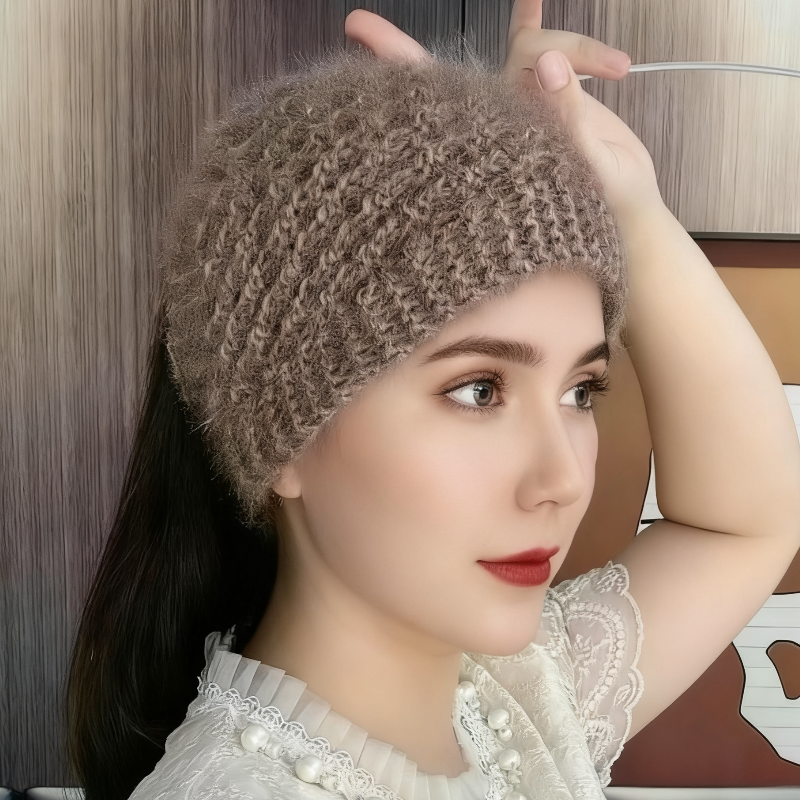 Women's Knit Headband with Flower Accents