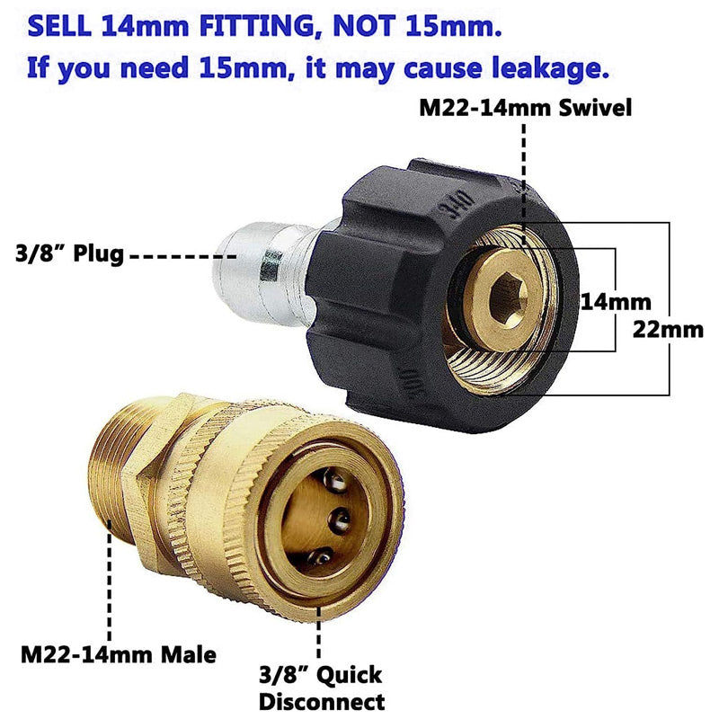 High-Pressure Washer Connector Set, Includes 8 Accessories.