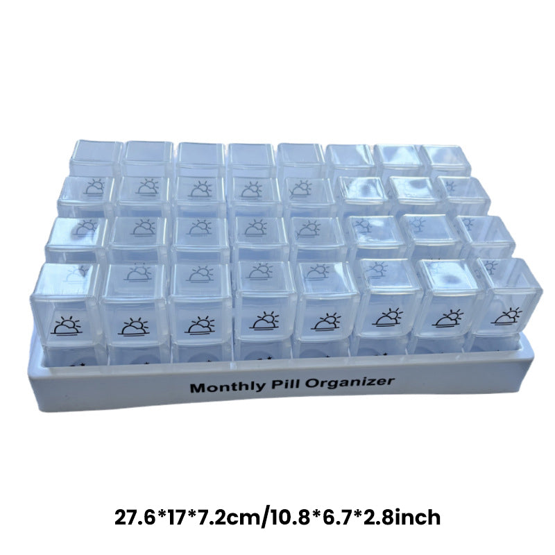 ๐๐
Daily 31-Day Pill Organizer Travel Case โ ๐๐ฆ 4-Week Medication Box with Compartments & Labels, Ideal for Weekly Planning, Vacations & Seniors, Compact Storage