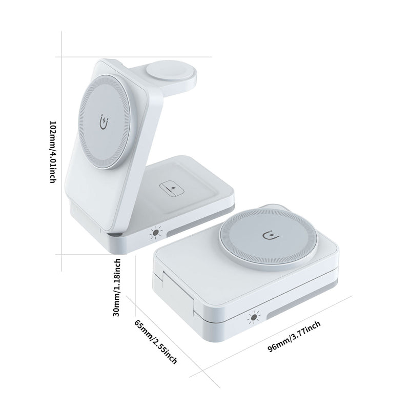 3-in-1 Foldable Magnetic Wireless Charging Stand