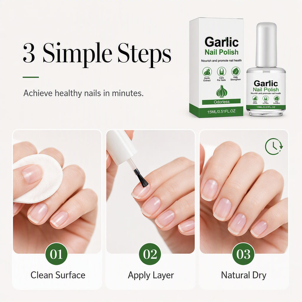 Garlic Nail Polish for Strengthening Brittle Damaged Nails