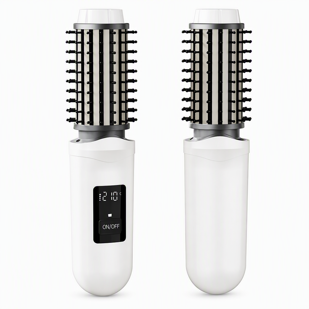 2-in-1 Cordless Electric Hair Straightener & Curling Brush