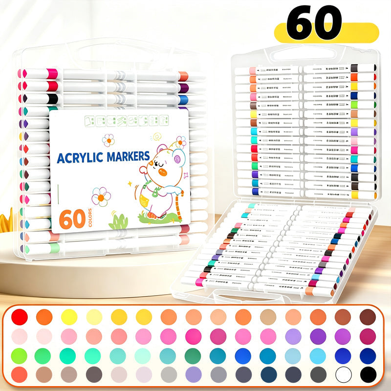 Vibrant Acrylic Brush Tip Markers Set