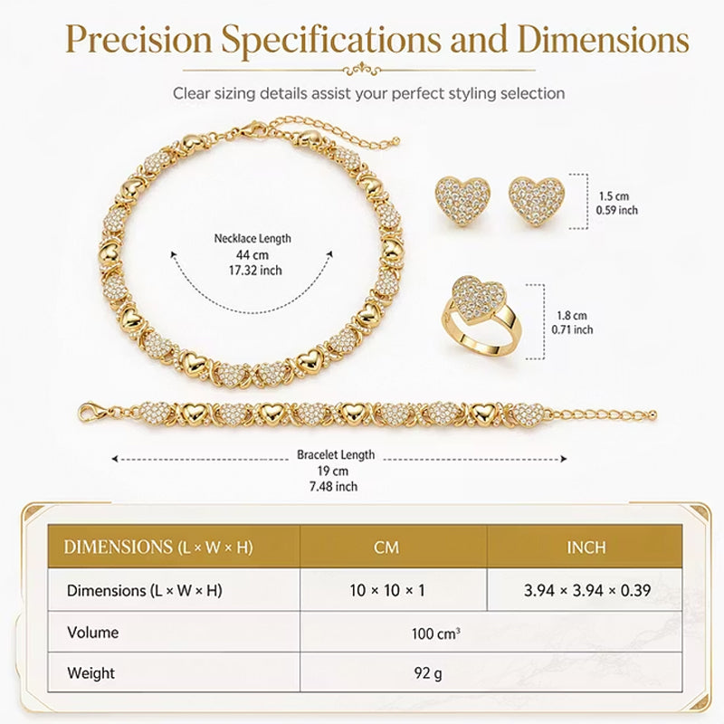 Classic Heart Shape Jewelry 4-Piece Set