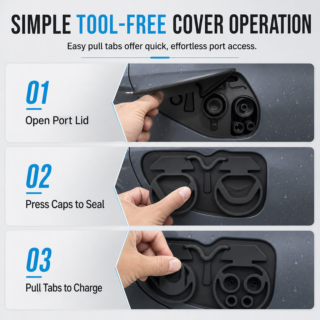 Protect Charging Ports Instantly! Waterproof Silicone Dust Cover with Tether