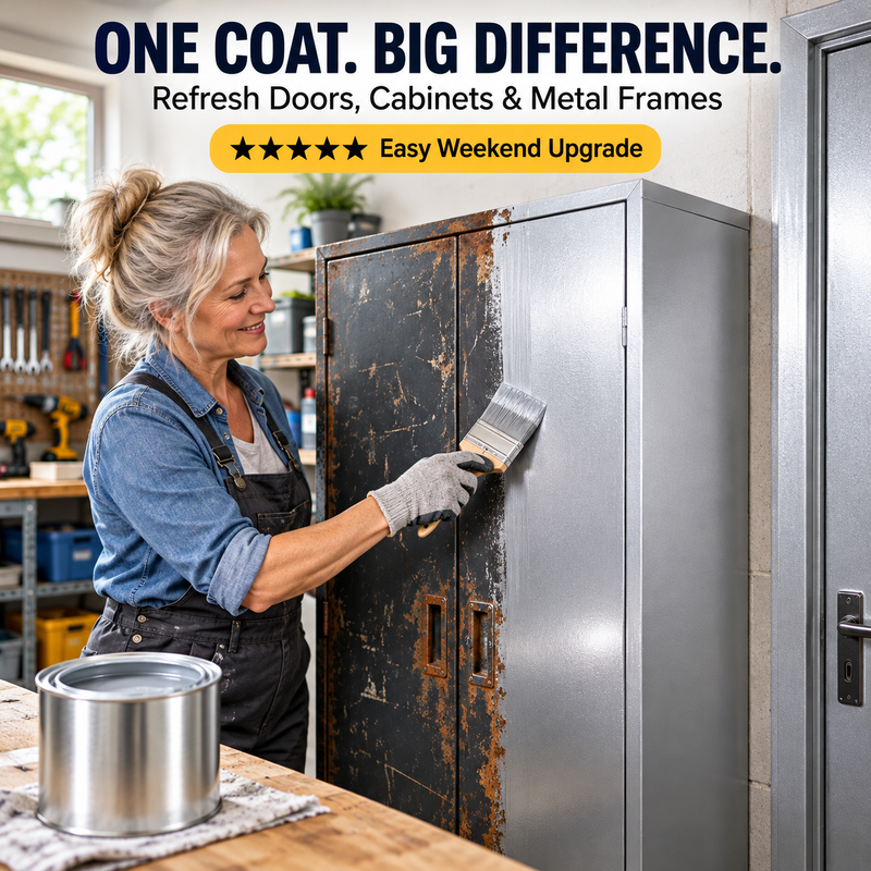 🎨 Water-Based Metallic Silver Paint for Metal Renovation