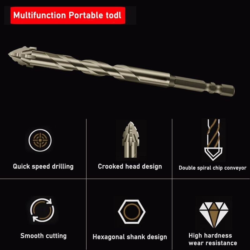 New Four-Flute Sawtooth Eccentric Drill Bit Set(1 Set 4 PCS)