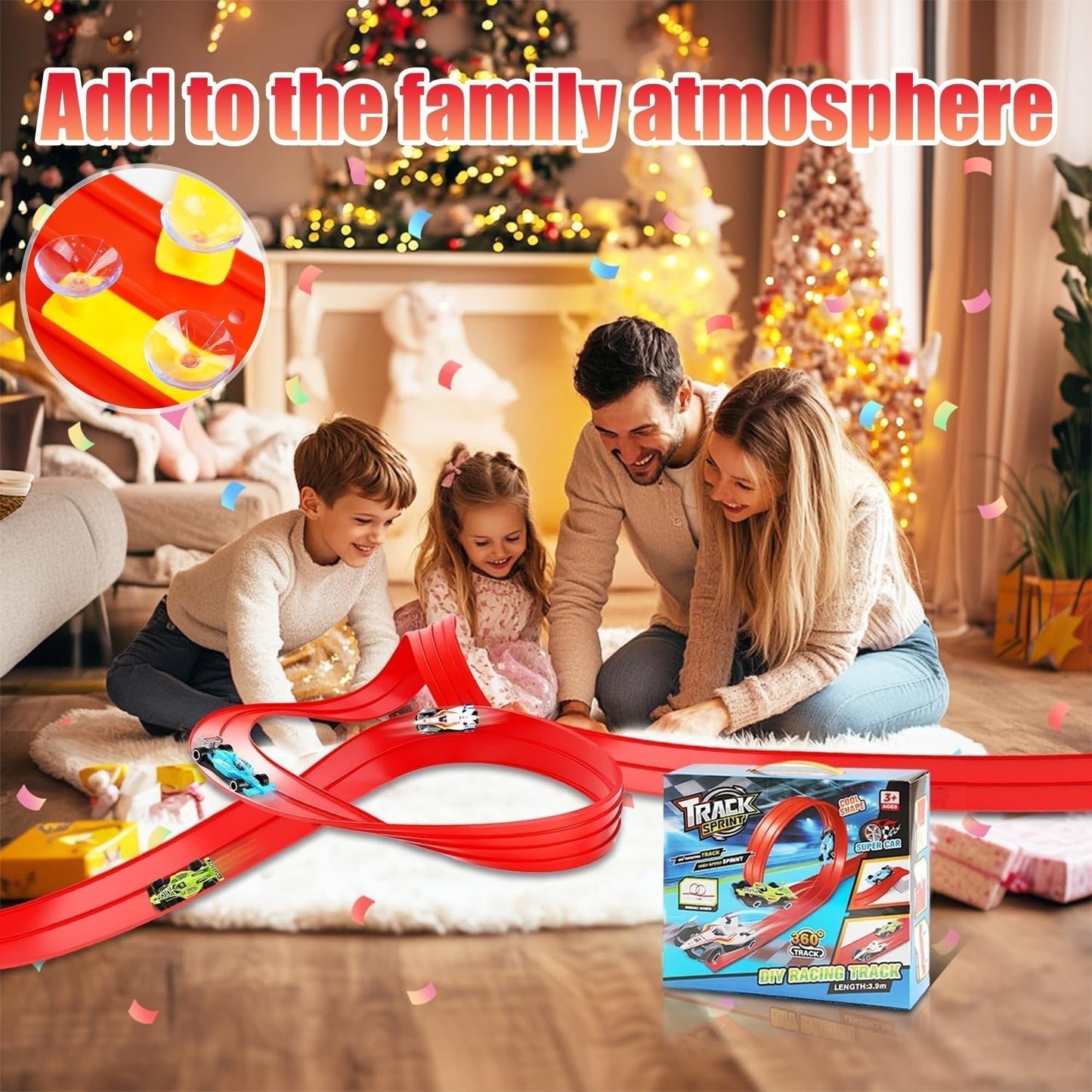 🎁Last Day Promotion 55% OFF🔥🏎️DIY Children's Alloy Car Suction Cup Race Track
