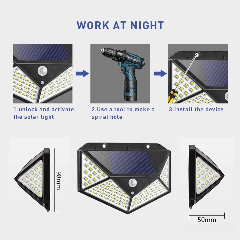 ⏰INSTANTLY LIGHT UP YOUR OUTDOOR SPACE ☀️🏡 Solar Motion Sensor Lights – 100 LED, IP65 Waterproof, Zero Bills 🔒🇬🇧