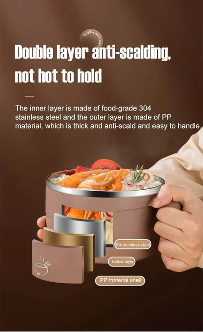 304 Stainless Steel Insulated Ramen Bowl