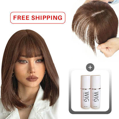 🔥Flash Sale🔥Natural Hair Toppers with Bangs for Women🛒
