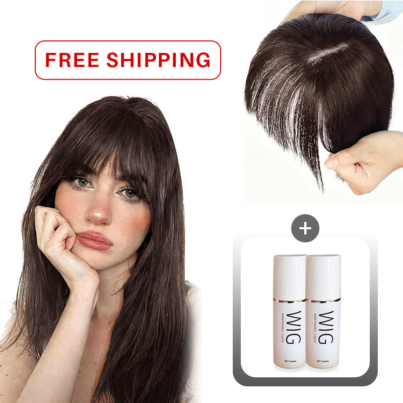 🔥Flash Sale🔥Natural Hair Toppers with Bangs for Women🛒
