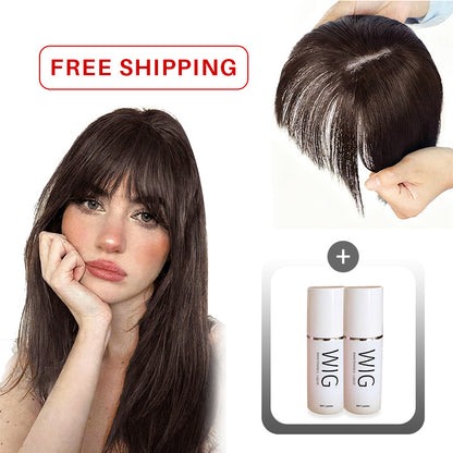 🔥Flash Sale🔥Natural Hair Toppers with Bangs for Women🛒