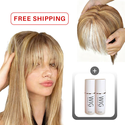 🔥Flash Sale🔥Natural Hair Toppers with Bangs for Women🛒
