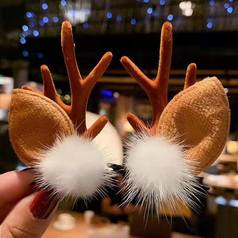 🎅Christmas Sale: Buy 1 Get 2 Free🎅Reindeer Antler Christmas Hair Clips