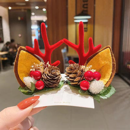 🎅Christmas Sale: Buy 1 Get 2 Free🎅Reindeer Antler Christmas Hair Clips