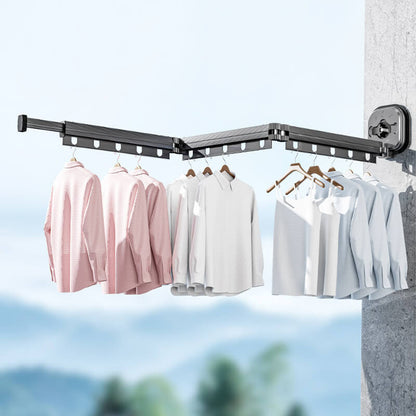 🎁Hot Sale 50% OFF❄️Wall-Mounted Folding Clothes Drying Rack/Shower Curtain Holder🏡